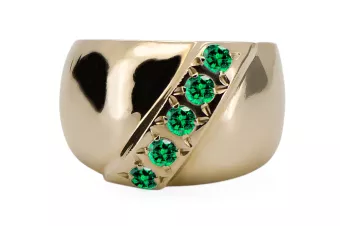 Emerald 14K Yellow gold Ring Vintage Jewlery vrc036y